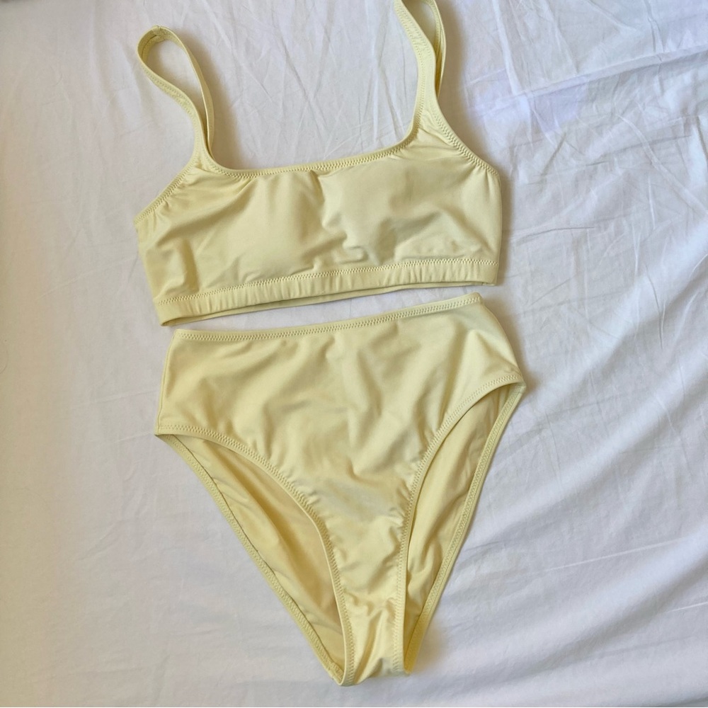Girlfriend Collective light yellow bikini